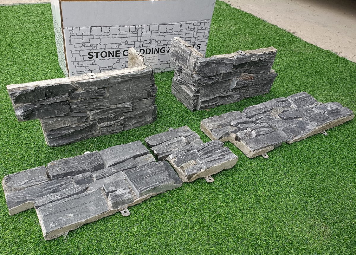 Black Slate Cladding Z Panels Cement Backing 550 x 200 £67.28/m2 - Image 2