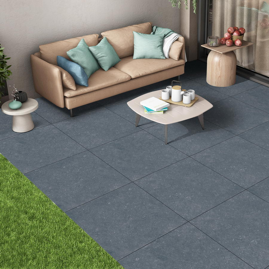 Dark Grey Porcelain Paving Slabs Belgium Stone Effect 900x600x20mm £22.19/m2 - Image 3