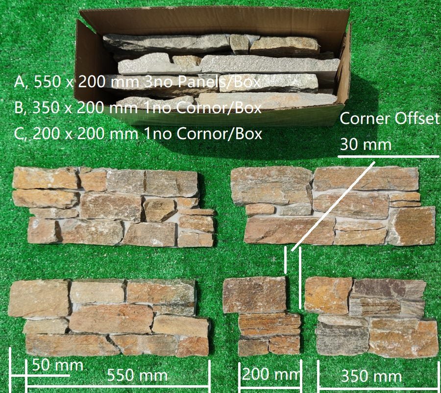 Stone Cladding Autumn Gold Quartz Z Tiles Clad Panels 550 x 200, £52.29/m2 - Image 5