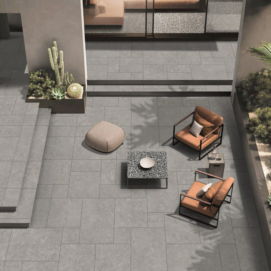Fossil Grey Limestone Effect Porcelain Paving Slabs 900x600x20mm £27.62/m2 - Image 3