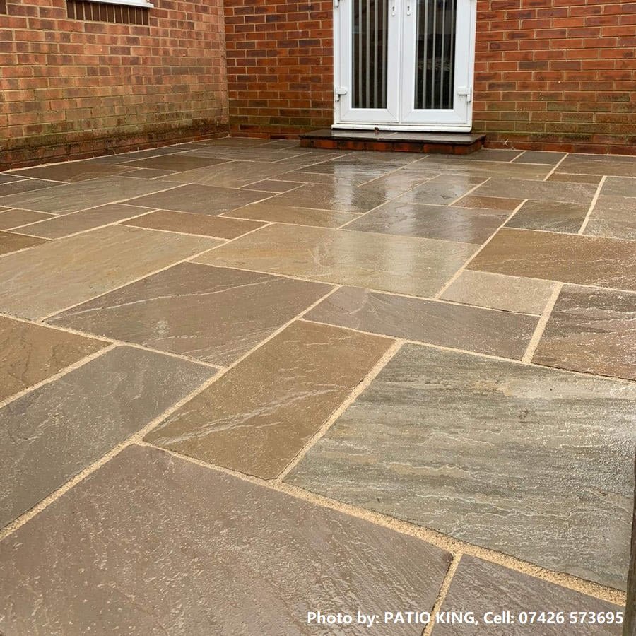 Raj Blend Indian Sandstone Paving Slabs, 560 Series 3 Sizes 22mm Cal £21.19/m2 - Image 3