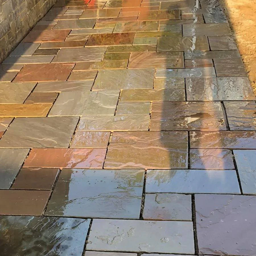 Raj Blend Indian Sandstone Paving Slabs, 560 Series 3 Sizes 22mm Cal £21.19/m2 - Image 4