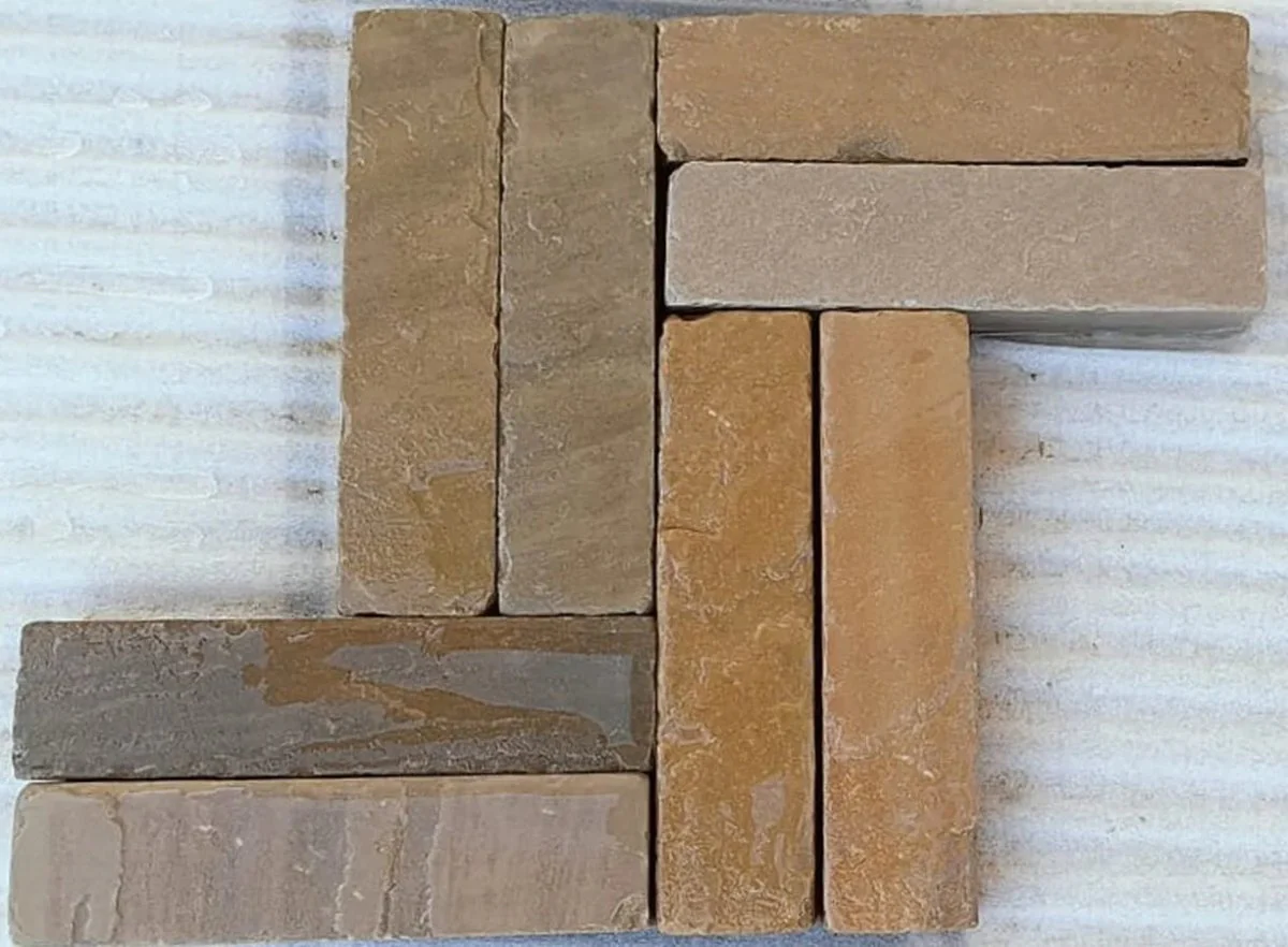 Raj Green Sandstone Tumbled Pavers 200x50x40mm, £53.99/m2 - Image 5