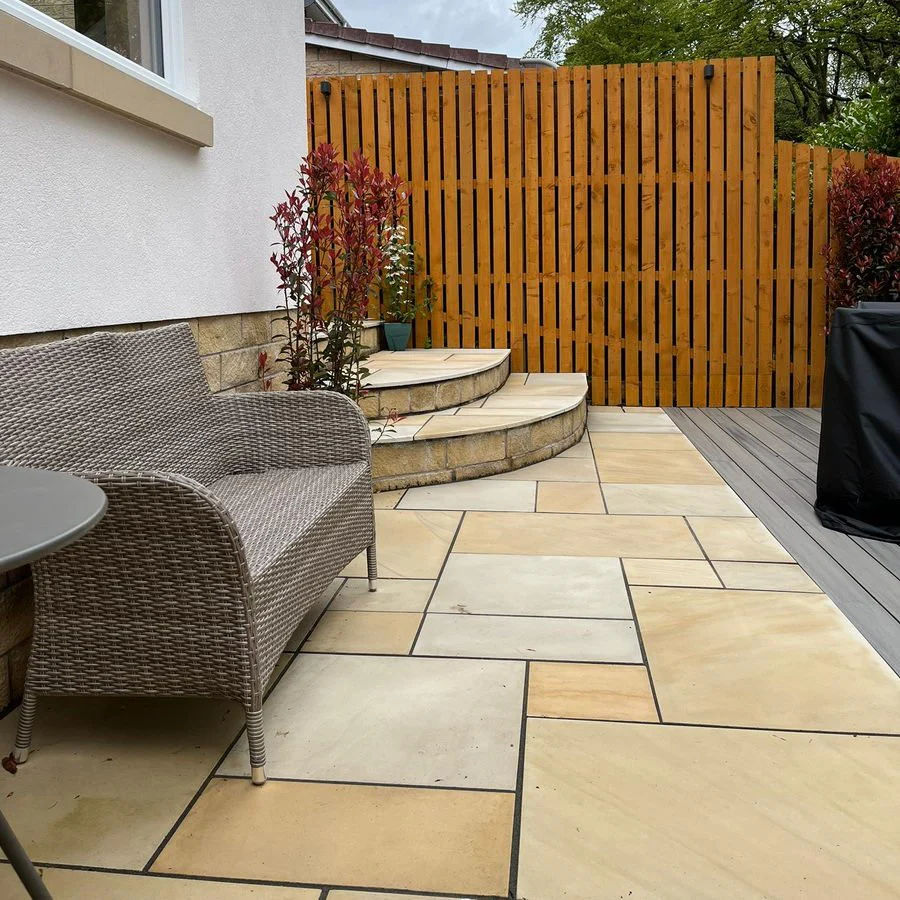Mint Fossil Indian Sandstone Paving, Smooth Honed & Sawn Patio Packs £25.69/m2 - Image 3